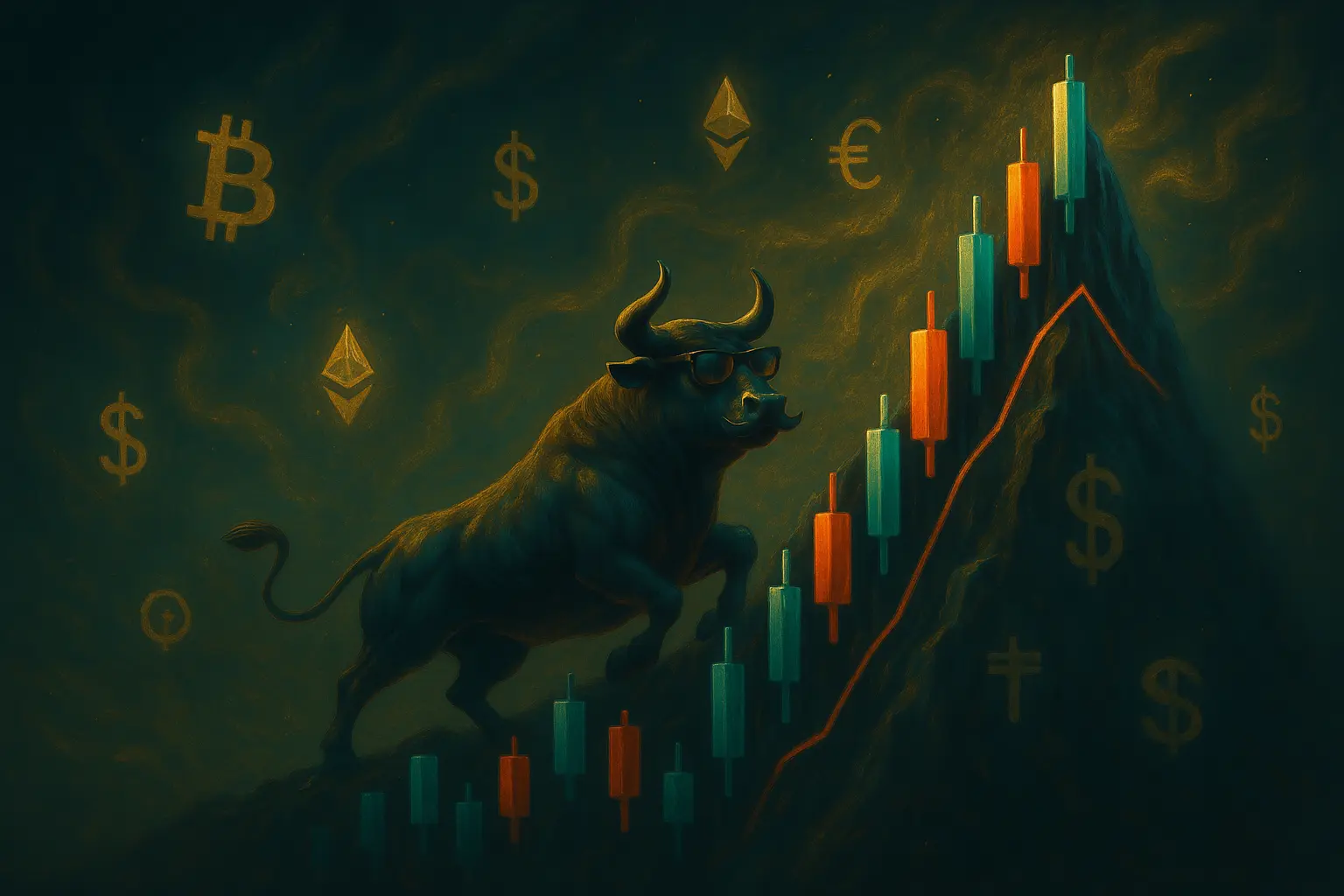 crypto gamer analyzing charts and trading tools in a Web3 dashboard