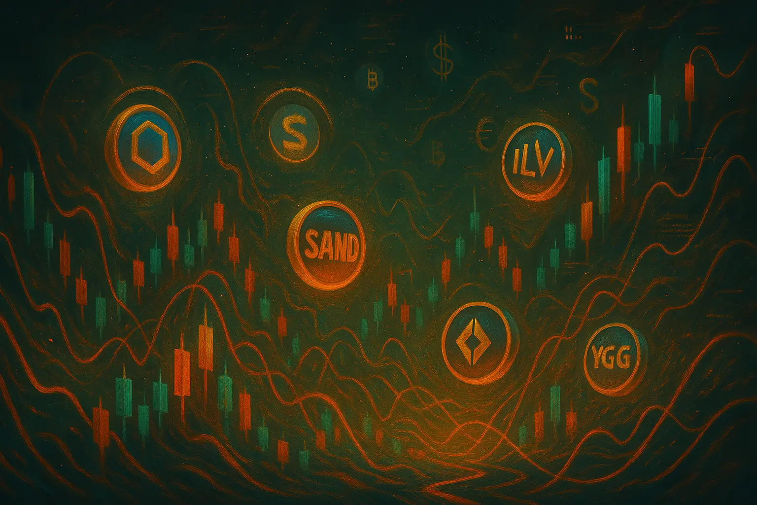 crypto trader analyzing volatility patterns of gaming tokens