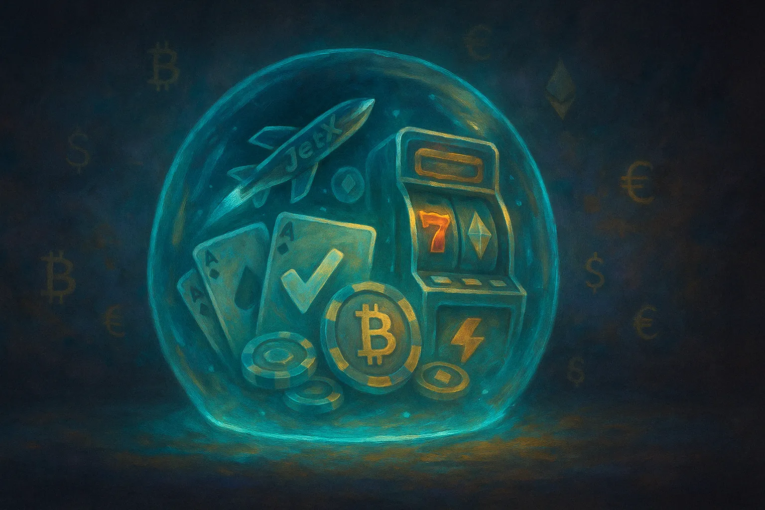 definition and examples of crypto games with icons for slots, crash and NFTs